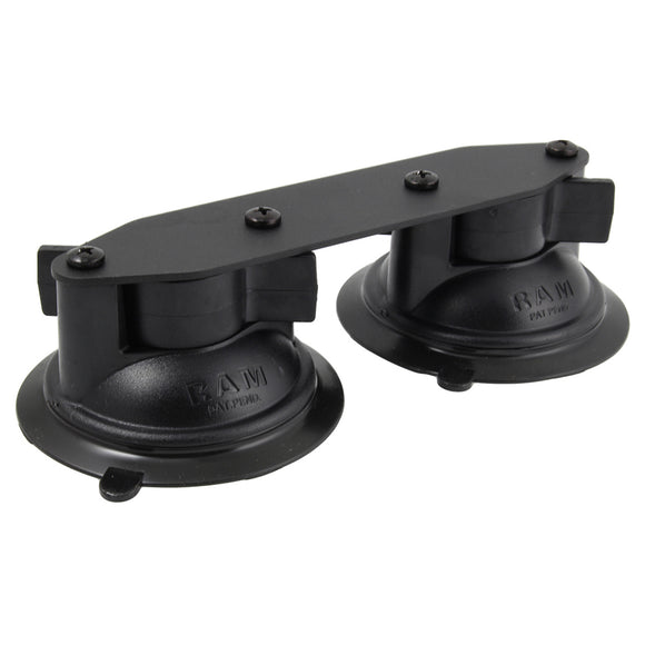 RAM Mount Straight Double Suction Cup Base [RAM-B-189B-FRO1U] - RAM Mounting Systems