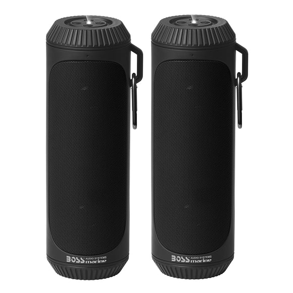 Boss Audio Bolt Marine Bluetooth Portable Speaker System w-Flashlight - Pair - Black [BOLTBLK] - Boss Audio