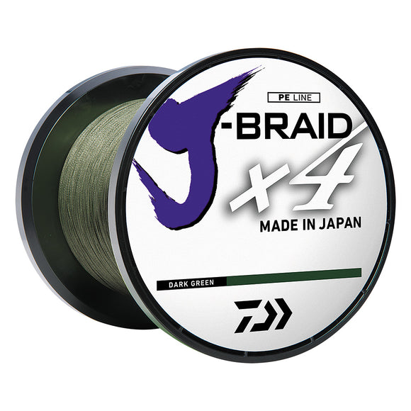 Daiwa J-BRAID x4 Braided Line - 65 lbs - 300 yds - Dark Green [JB4U65-300DG]