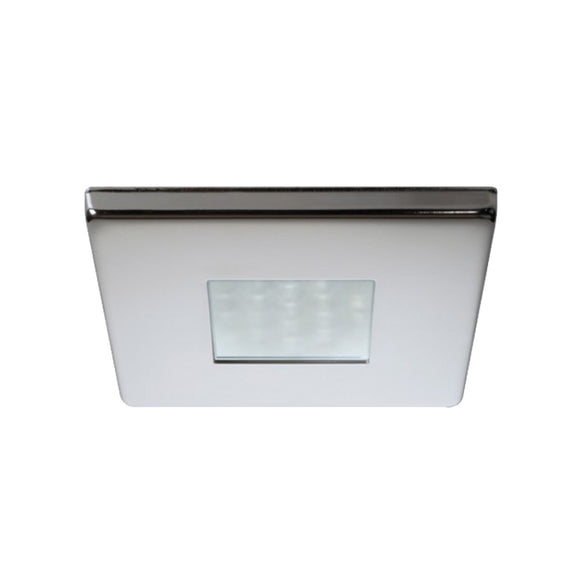 Quick Edwin C Downlight LED - 2W, IP66, Screw Mounted - Square Stainless Bezel, Square Warm White Light [FASP3432X02CA00]