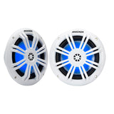 KICKER KM60 6.5" Marine Coaxial Speakers w/1/2" Tweeters - 4 OHM - White w/RGB LEDs [51KM604WL]