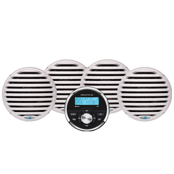 Aquatic AV Economy Gauge Stereo/Speakers Kit - White [EG200]