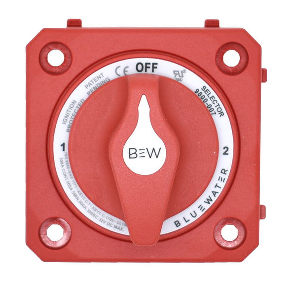 Bluewater Off/1/2/Both Battery Switch - Panel Mount - Red [9800-007-10]