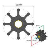 Albin Group Premium Impeller Kit 65 x 16 x 37mm - 8 Blade - Spline Insert [06-01-017]