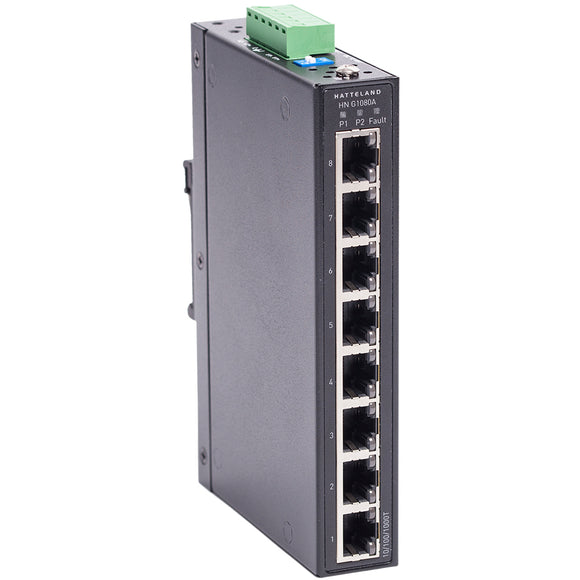 Hatteland Industrial 8-Port Slim Type Unmanaged Gigabit Ethernet Switch [HN-G1080A]