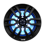 DS18 HYDRO 8" 2-Way Marine Speakers w/RGB LED Lights 375W - Matte Black [NXL-8BK]