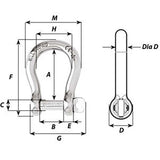 Wichard Self-Locking Bow Shackle - Diameter 12mm - 15/32" [1246W]
