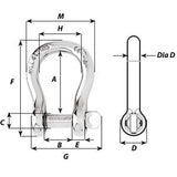Wichard Captive Pin Bow Shackle - Diameter 4mm - 5/32" [01441]