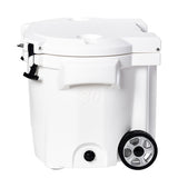 LAKA Coolers 30 Qt Cooler w/Telescoping Handle  Wheels - White [1079]
