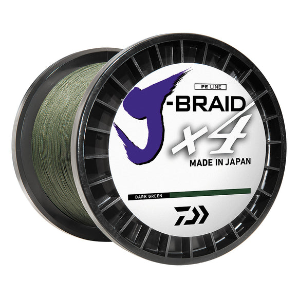 Daiwa J-BRAID x4 Braided Line - 20lb - 300 yds - Dark Green [JB4U20-300DG]