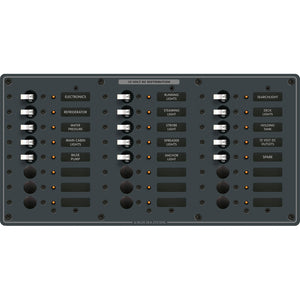 Blue Sea 8264 Traditional Metal DC Panel - 24 Positions [8264]
