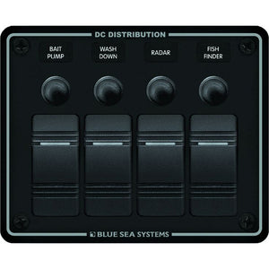Blue Sea 8372 Water Resistant 4 Position - Black - Horizontal Mount Panel [8372]