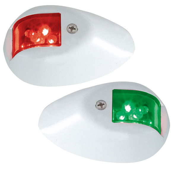 Perko LED Side Lights - Red-Green - 12V - White Epoxy Coated Housing [0602DP1WHT] - Perko