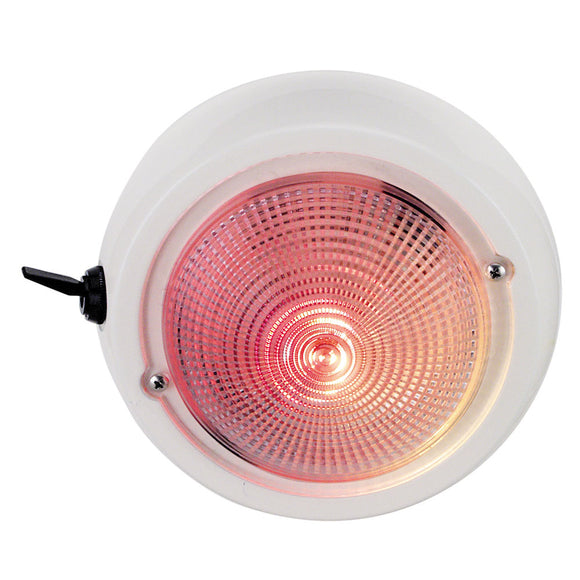 Perko Dome Light w-Red & White Bulbs [1263DP1WHT] - Perko