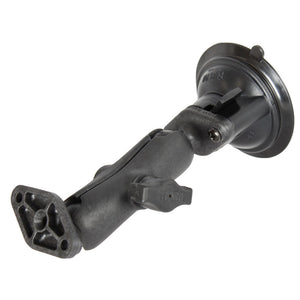 RAM Mount Composite Twist Lock Suction Cup w-Double Socket Arm & Double Base Adapter [RAP-B-166U] - RAM Mounting Systems