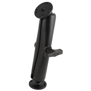 RAM Mount Ball Mount w-Long Double Socket Arm & 2-2.5" Round Bases w-AMPs Pattern [RAM-101U-D] - RAM Mounting Systems
