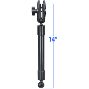 RAM Mount 14" Long Extension Pole w-2 1" Ball Ends and Double Socket Arm [RAP-BB-230-14-201U] - RAM Mounting Systems