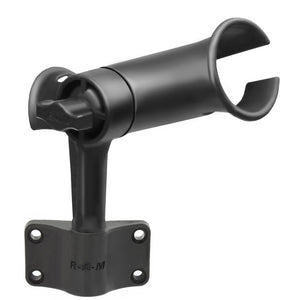 RAM Mount RAM Tube Jr. Fishing Rod Holder w-Short 4" Length Post Spline & Bulkhead Mounting Base [RAP-390-SBU] - RAM Mounting Systems