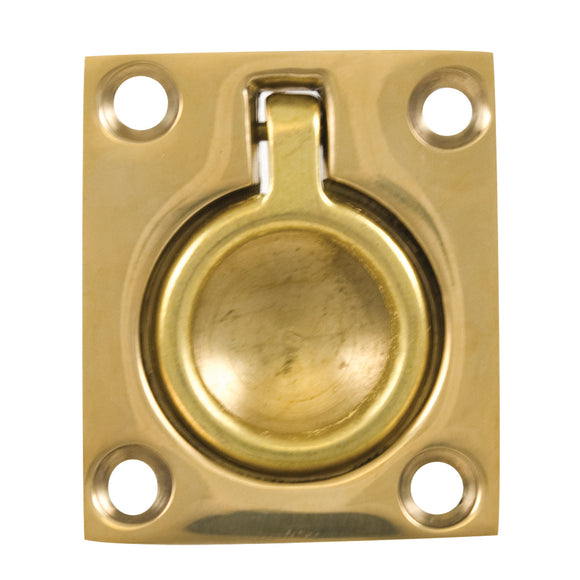 Whitecap Flush Pull Ring - Polished Brass - 1-1/2