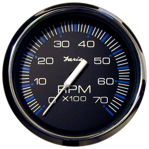 Faria Chesapeake Black SS 4" Tachometer - 7,000 RPM (Gas - All Outboards) [33718] - Faria Beede Instruments