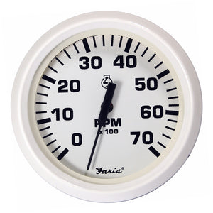 Faria Dress White 4" Tachometer - 7,000 RPM (Gas - All Outboards) [33104] - Faria Beede Instruments