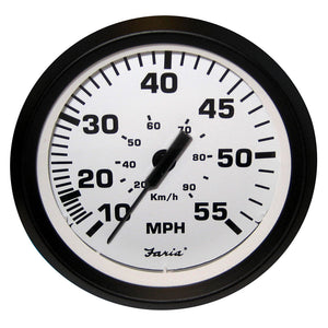 Faria Euro White 4" Speedometer - 55MPH (Mechanical) [32909] - Faria Beede Instruments