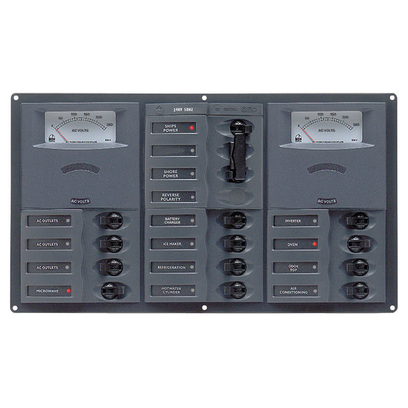 BEP AC Circuit Breaker Panel w/Analog Meters, 2SP 1DP AC120V [900-ACM2-AM-110]