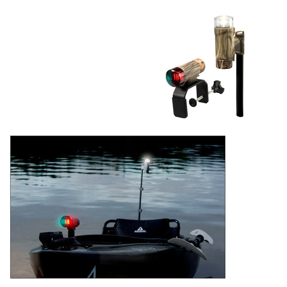 Attwood PaddleSport Portable Navigation Light Kit - C-Clamp, Screw Down or Adhesive Pad - RealTree Max-4 Camo [14195-7] - Attwood Marine
