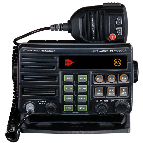 Standard Horizon VLH-3000A 30W Dual Zone PA-Loud Hailer-Fog w-Listen Back & 2 Optional Intercom Stations [VLH-3000A] - Standard Horizon