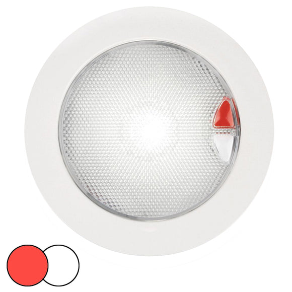 Hella Marine EuroLED 150 Recessed Surface Mount Touch Lamp - Red-White LED - White Plastic Rim [980630002] - Hella Marine