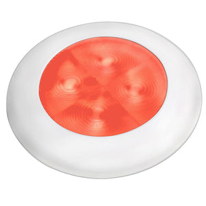 Hella Marine Slim Line LED 'Enhanced Brightness' Round Courtesy Lamp - Red LED - White Plastic Bezel - 12V [980507241] - Hella Marine