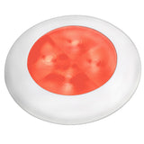 Hella Marine Slim Line LED 'Enhanced Brightness' Round Courtesy Lamp - Red LED - White Plastic Bezel - 12V [980507241] - Hella Marine