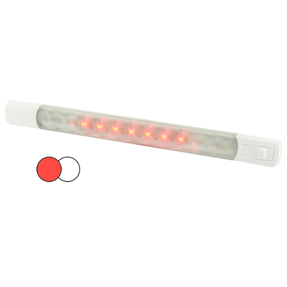 Hella Marine Surface Strip Light w-Switch - White-Red LEDs - 12V [958121001] - Hella Marine