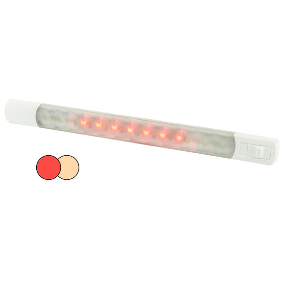 Hella Marine Surface Strip Light w-Switch - Warm White-Red LEDs - 12V [958121101] - Hella Marine