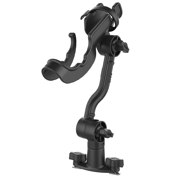 RAM Mount RAM-ROD Rod Holder with Spline Post, Extension Arm and Track Base [RAP-114-PA-421] - RAM Mounting Systems
