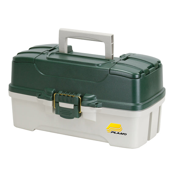 Plano 3-Tray Tackle Box w-Dual Top Access - Dark Green Metallic-Off White [620306] - Plano