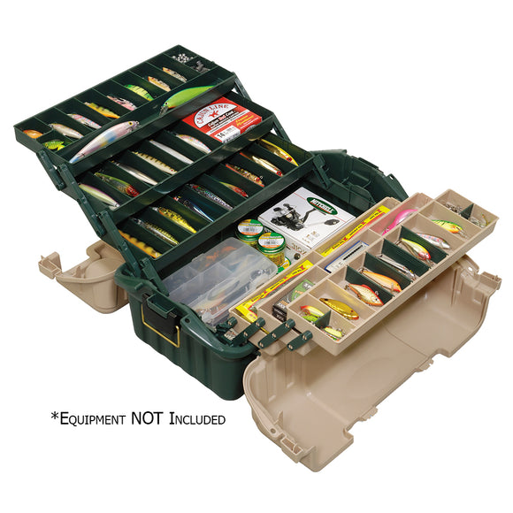 Plano Hip Roof Tackle Box w-6-Trays - Green-Sandstone [861600] - Plano