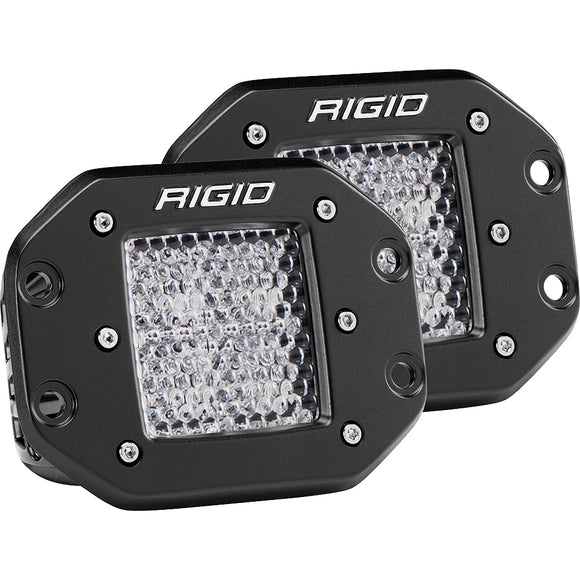 RIGID Industries D-Series PRO - Flush Mount - Diffused - Pair - Black [212513] - RIGID Industries