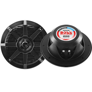 Boss Audio MR62B 6.5" 2-Way 200W Marine Full Range Speaker - Black - Pair [MR62B] - Boss Audio