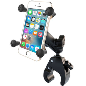 RAM Mount Small Tough-Claw Base w-Double Socket Arm  Universal X-Grip Cell-iPhone Cradle [RAM-B-400-UN7] - RAM Mounting Systems