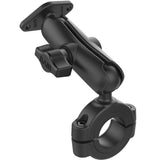 RAM Mount Torque 1-1-8" - 1-1-2" Diameter Handlebar-Rail Base w-1" Ball, Medium Arm  Diamond Ball Plate [RAM-B-408-112-15-238U] - RAM Mounting Systems