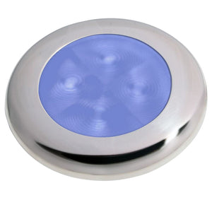 Hella Marine Polished Stainless Steel Rim LED Courtesy Lamp - Blue [980503221] - Hella Marine