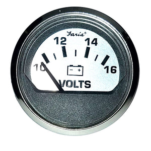Faria Spun Silver 2" Voltmeter (10-16 VDC) [16023] - Faria Beede Instruments