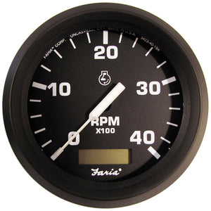 Faria Euro 4" Tachometer w-Hourmeter (4000 RPM) (Diesel) (Mech Takeoff  Var Ratio Alt) [32834] - Faria Beede Instruments