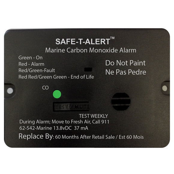 Safe-T-Alert 62 Series Carbon Monoxide Alarm w/Relay - 12V - 62-542-R-Marine - Flush Mount - Black [62-542-R-MARINE-BL]