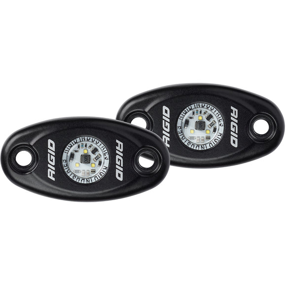 RIGID Industries A-Series Black High Power LED Light - Pair - Warm White [482073] - RIGID Industries