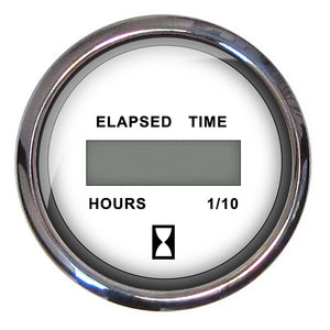 Faria Chesapeake SS 2" Digital Hourmeter - (10,000 Hours) (12-32 VDC) - White [13815] - Faria Beede Instruments