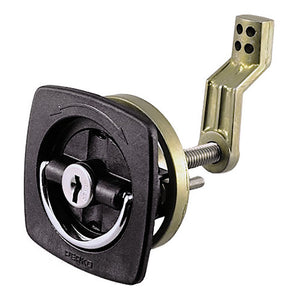 Perko Black Flush Lock - 2.5" x 2.5" w-Offset Cam Bar  Flexible Polymer Strike [0931DP1BLK] - Perko