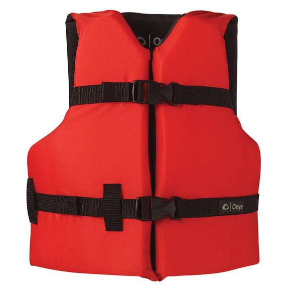 Onyx Nylon General Purpose Life Jacket - Youth 50-90lbs - Red [103000-100-002-12] - Onyx Outdoor