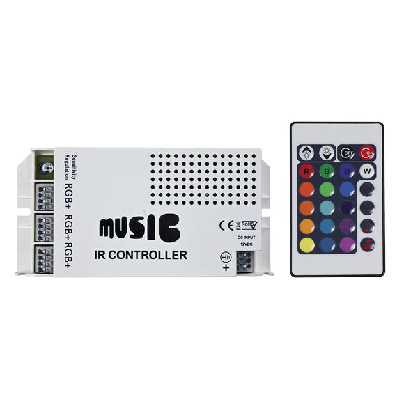 HEISE Sound Activated RGB Controller w-IR Remote [HE-RGBSAC-1] - HEISE LED Lighting Systems